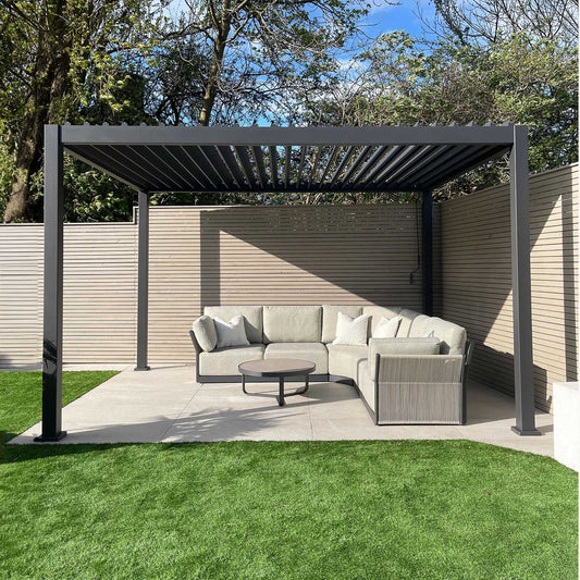 Nova - Titan Aluminium Pergola 4m x 3.6m, Grey