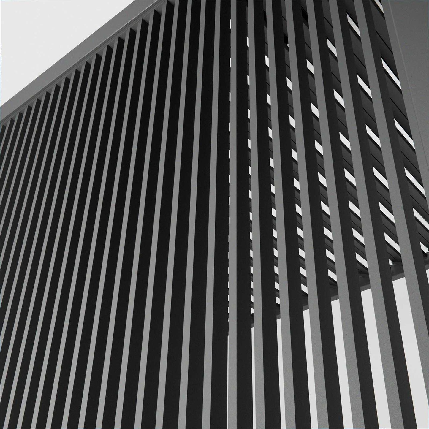 Nova - 1m Vertical Louvre Side Wall Panel, Grey