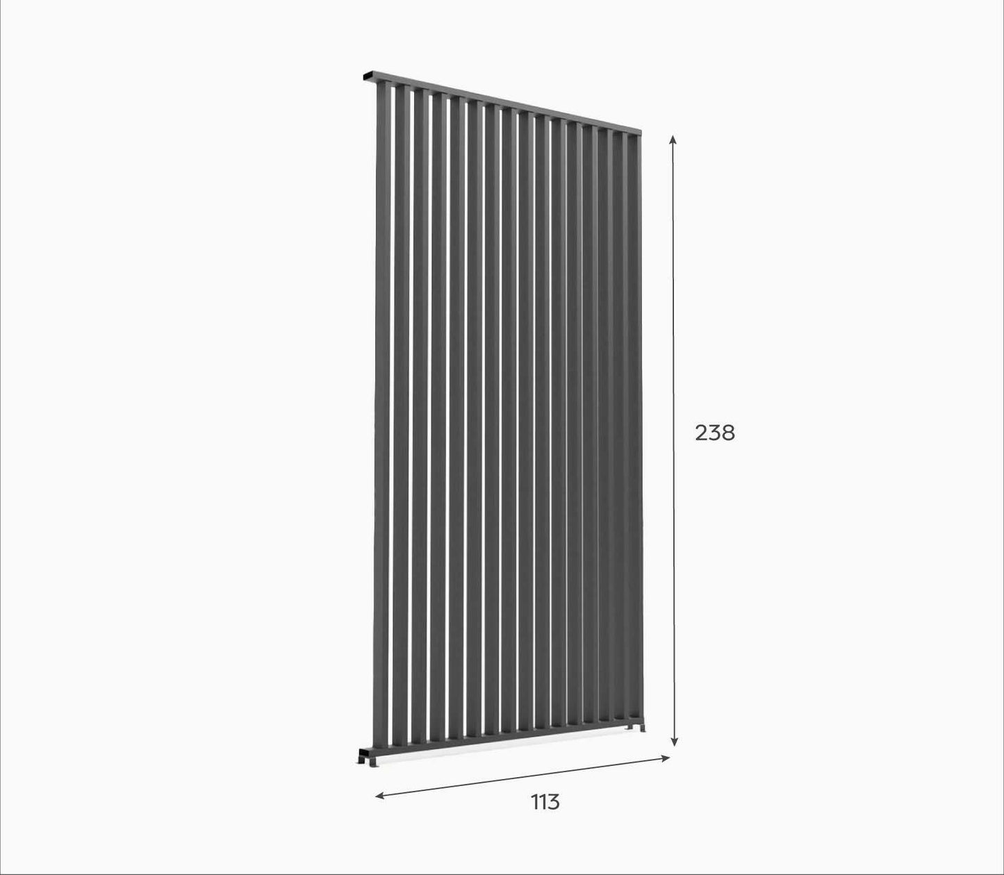 Nova - 1.2m Vertical Louvre Side Wall Panel, Grey