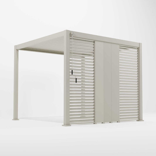 Nova - Titan Aluminium Pergola 31cm Solid Side Wall Panel, Pebble