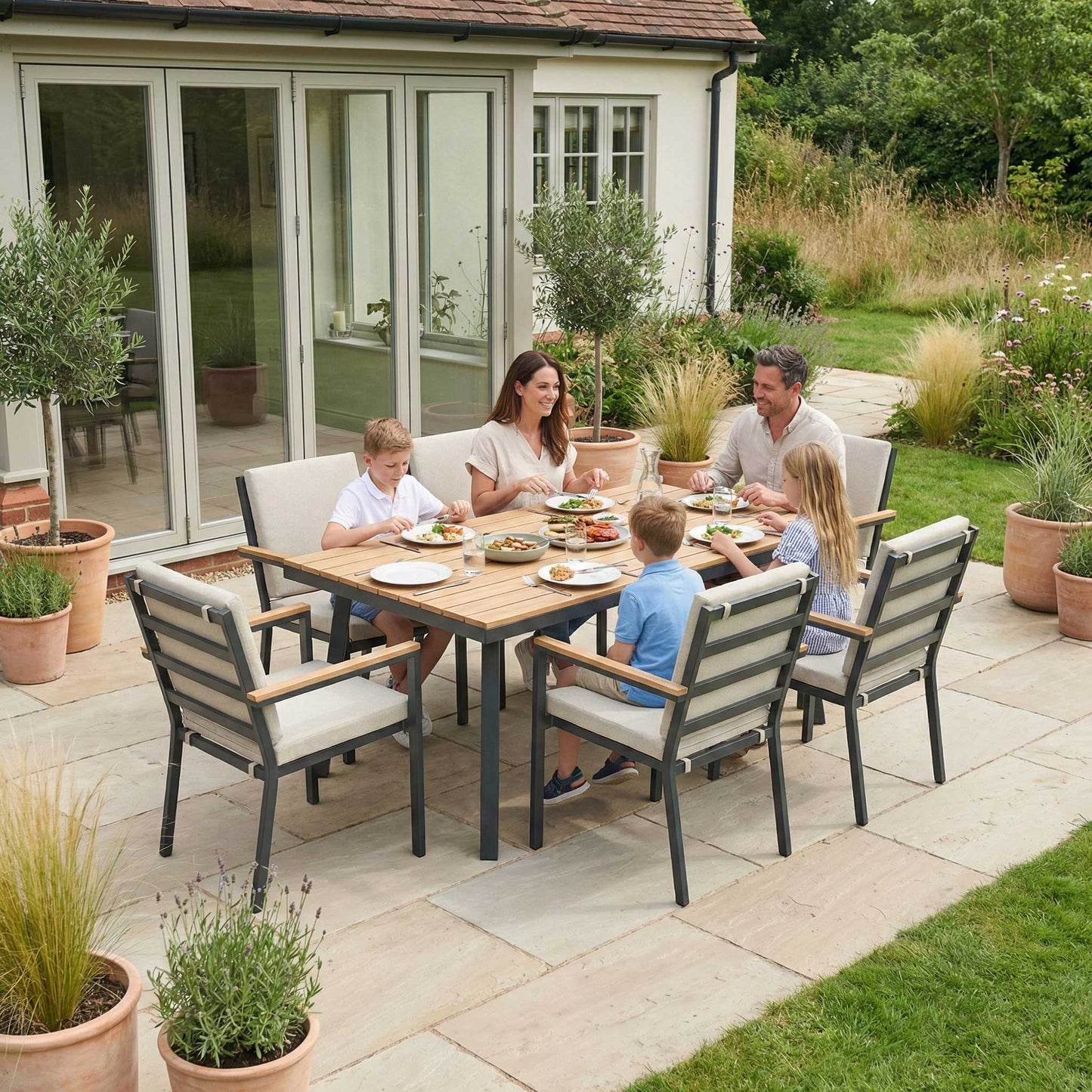 Nova - Heidi 6 Seat Dining Set, 1.5 x 1m Rectangular Table
