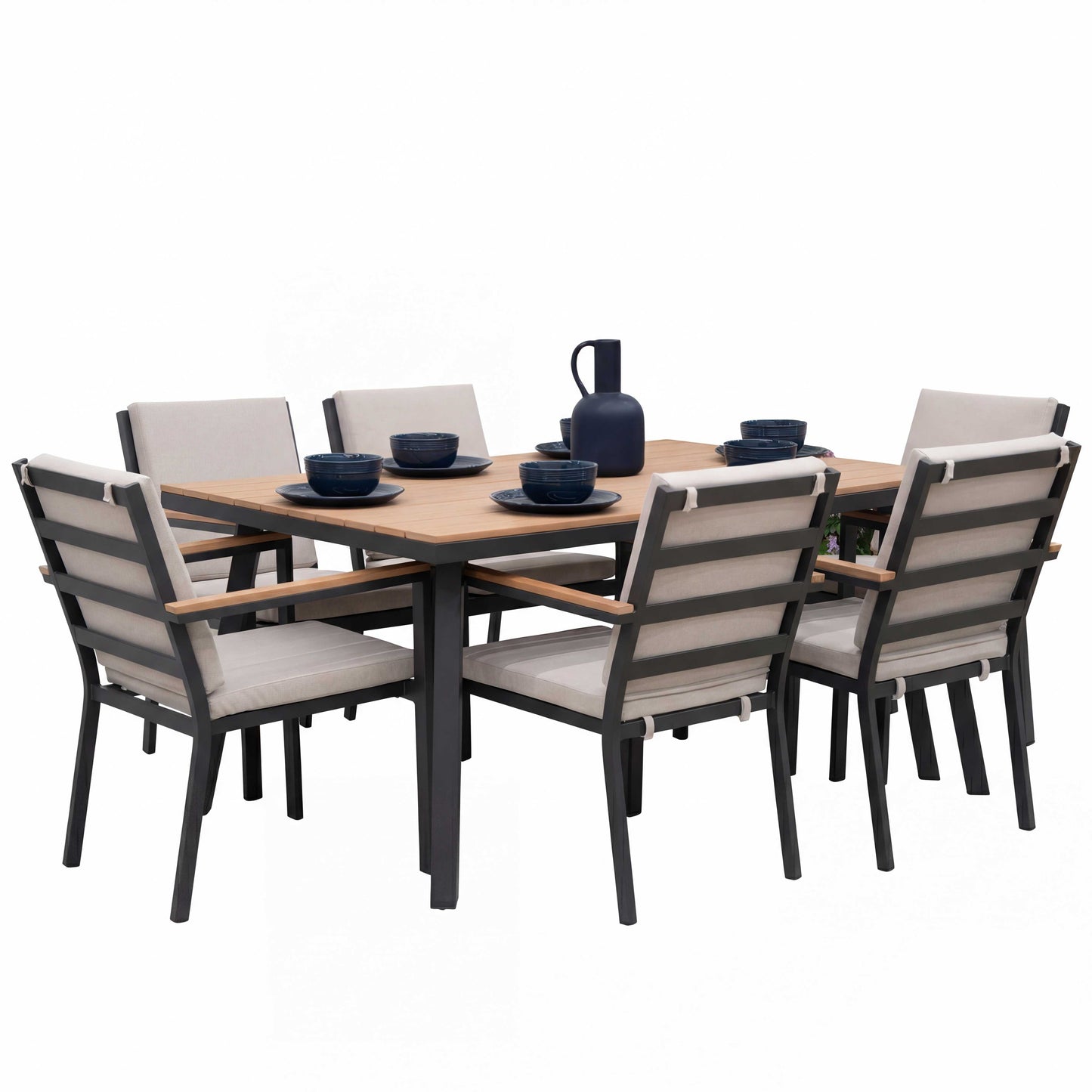 Nova - Heidi 6 Seat Dining Set, 1.5 x 1m Rectangular Table