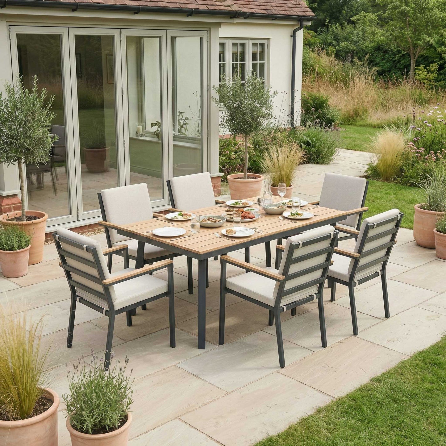 Nova - Heidi 6 Seat Dining Set, 1.5 x 1m Rectangular Table
