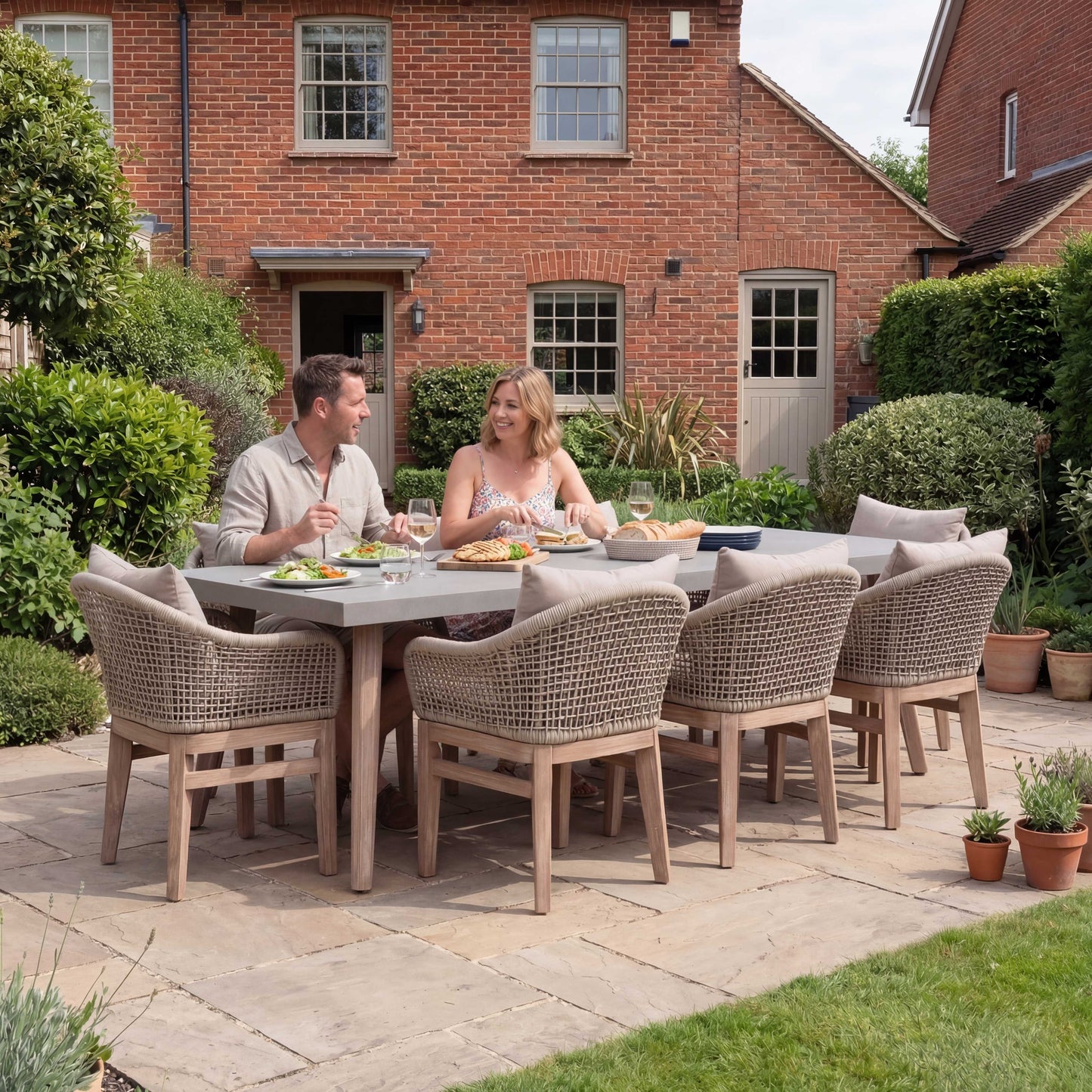 Nova - Summer 8 Seat Dining Set 2.4 x 1m Rectangular Table, Beige