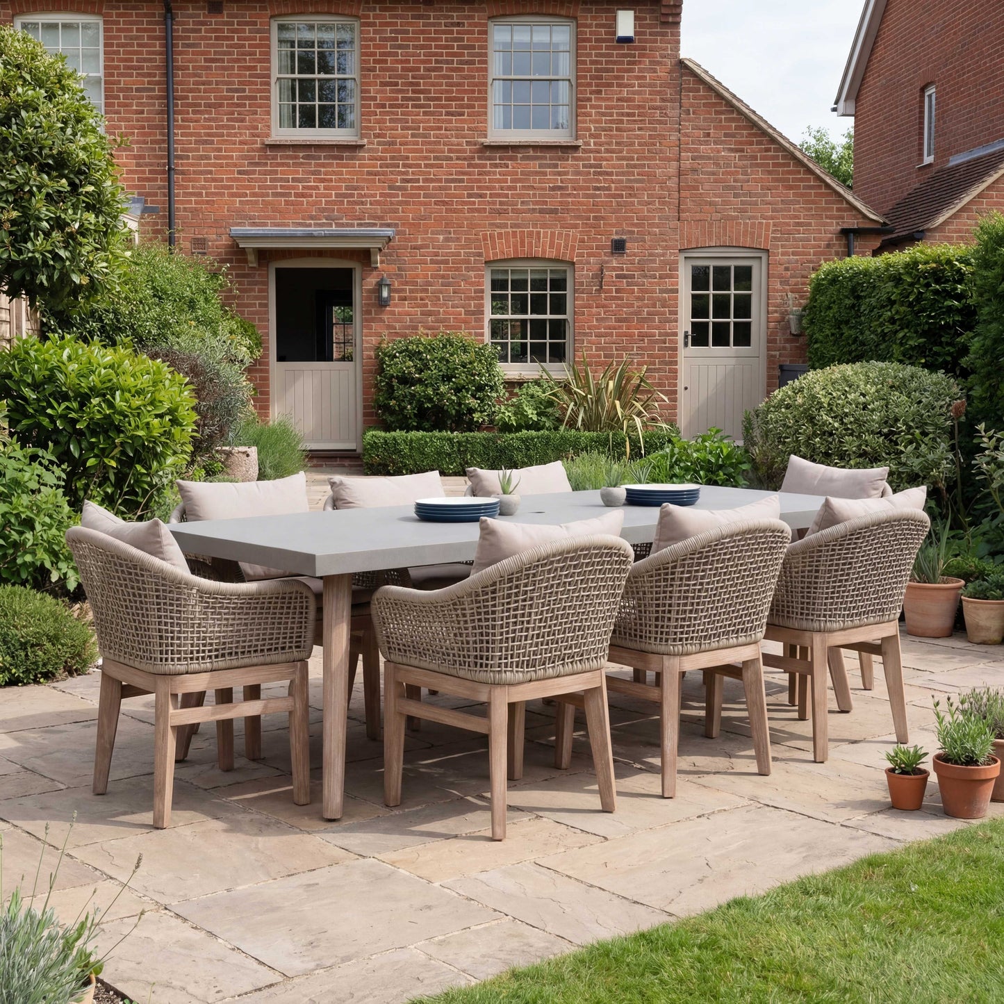 Nova - Summer 8 Seat Dining Set 2.4 x 1m Rectangular Table, Beige
