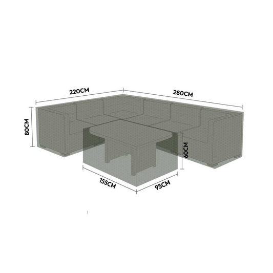 NOVA - Protex Cover Pack for Lrg L/H Corner Sofa Dining Set