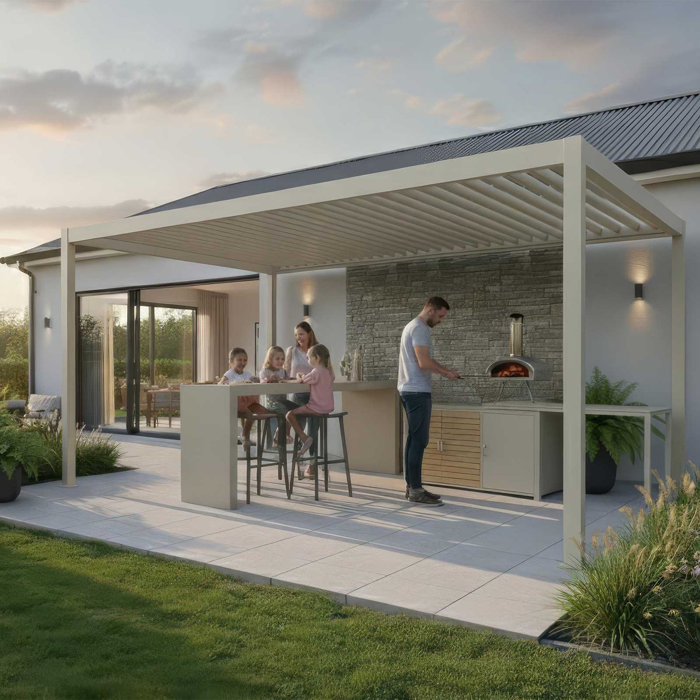 Nova - Cook Cab Outdoor Kitchen Workstation, Pebble