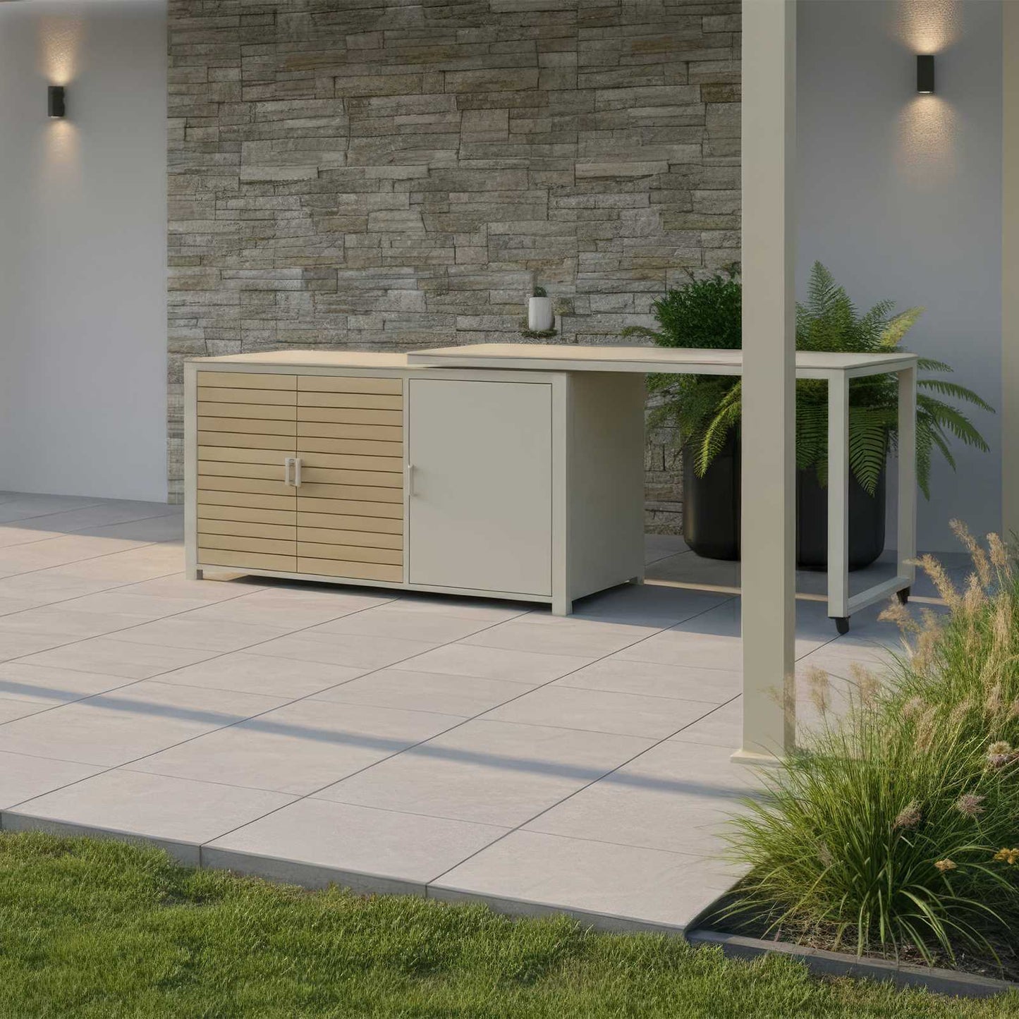 Nova - Cook Cab Outdoor Kitchen Workstation, Pebble