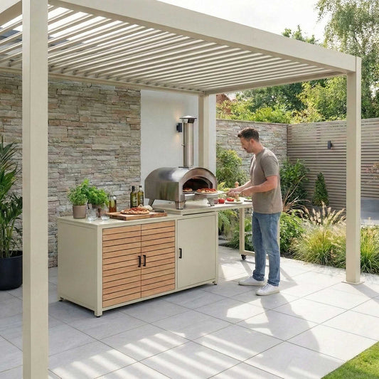 Nova - Cook Cab Outdoor Kitchen Workstation, Pebble