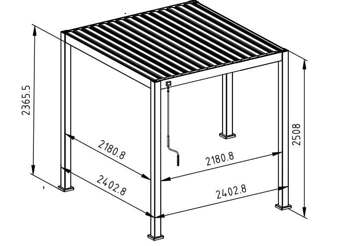 Nova - Titan Aluminium Pergola 2.4m Square, Grey