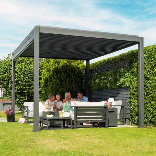Nova - Titan Aluminium Pergola 2.4m Square, Grey