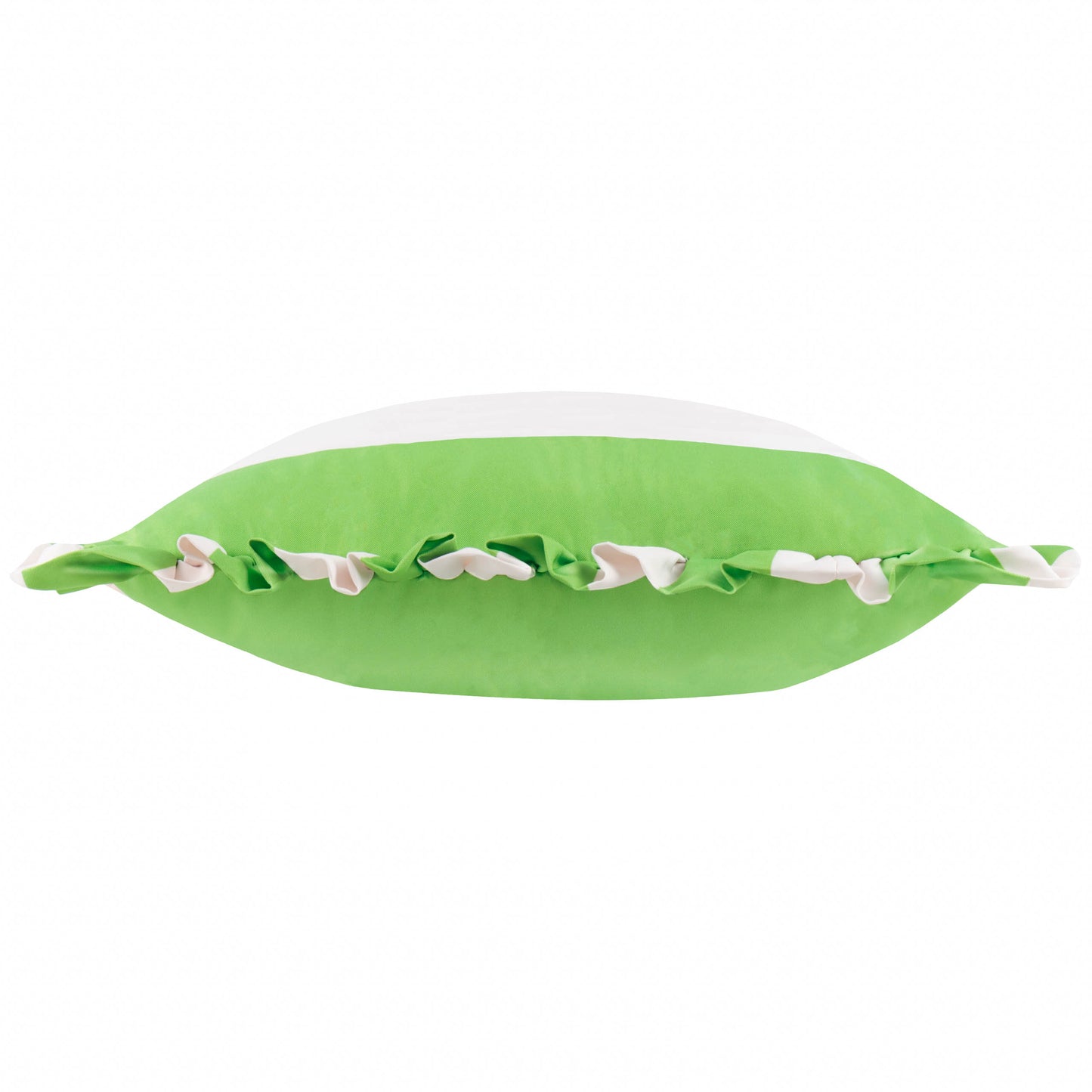Palm Royale Green Stripe Ruffle Printed Outdoor Cushion & Cover