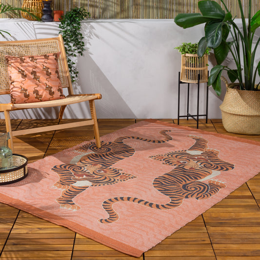 Tibetan Tiger Coral Outdoor Rug 120 x 170cm