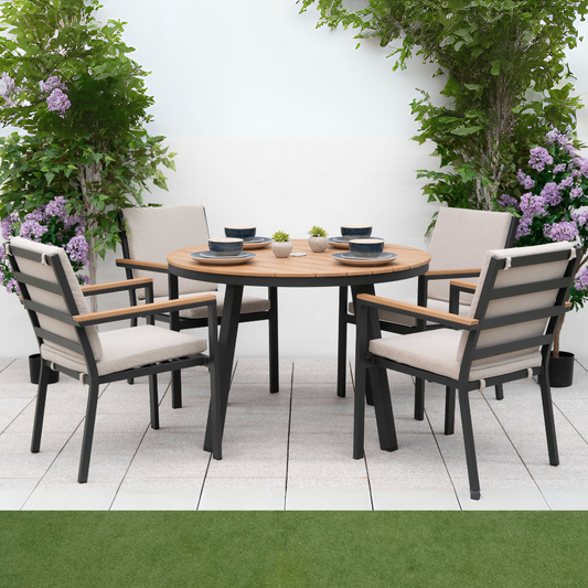 Nova - Heidi 4 Seat Dining Set, 1.1m Round Table