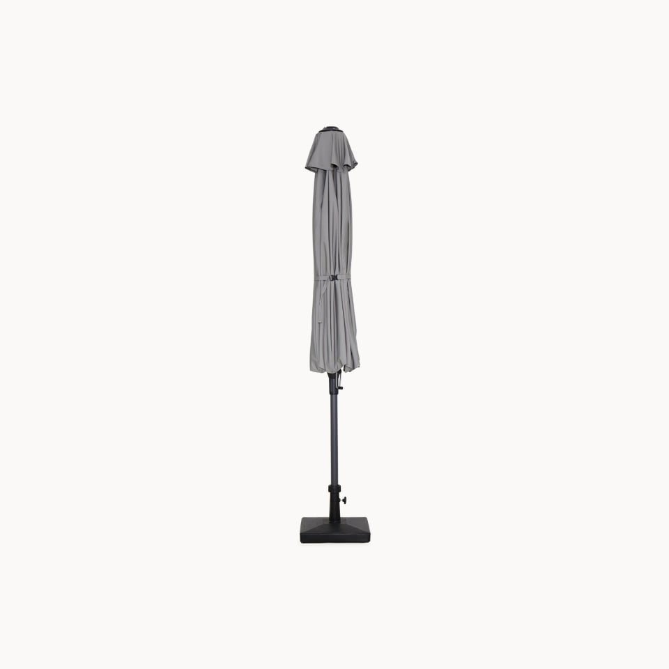 Nova - Max 3.5m Round Crank Operated Deluxe Parasol, Light Grey
