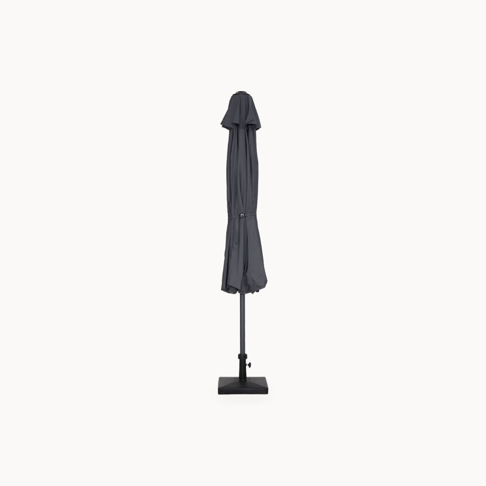 Nova - Max 3m Round Crank Operated Deluxe Parasol, Dark Grey